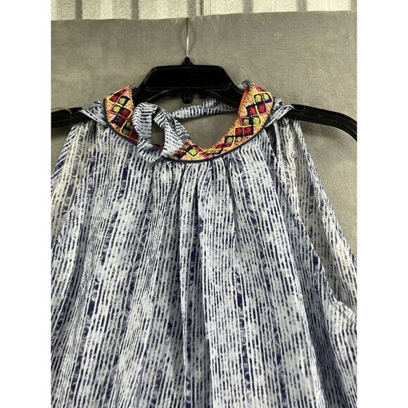 Anthropologie Bhanuni by Jyoti Jina Blue Halter Top Size Small - Picture 4 of 10